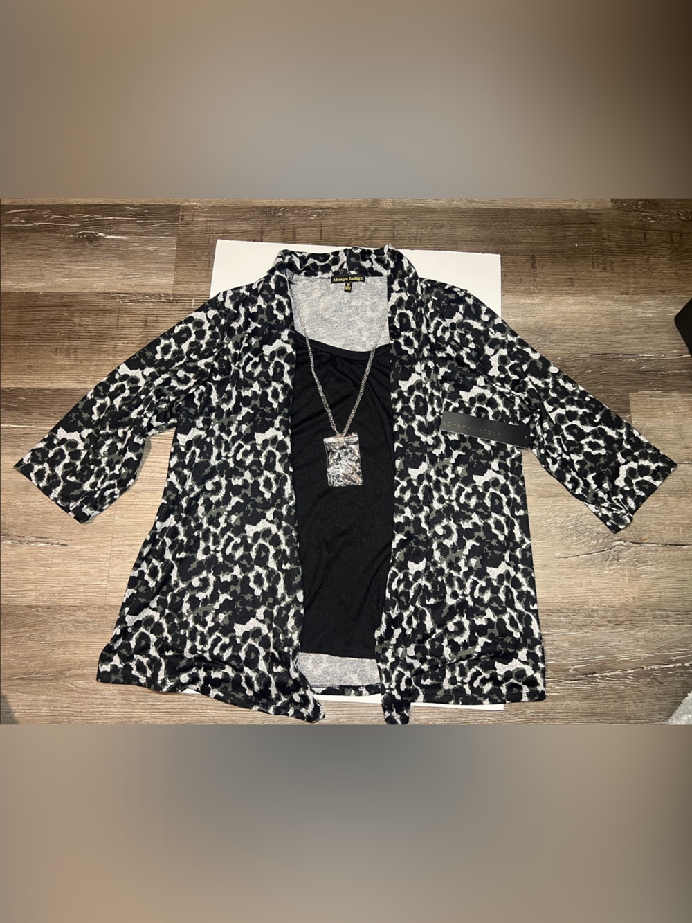 Black & White Leopard Print Open Women’s shirt